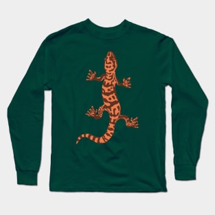 Desert Banded Gecko Linocut Style Long Sleeve T-Shirt